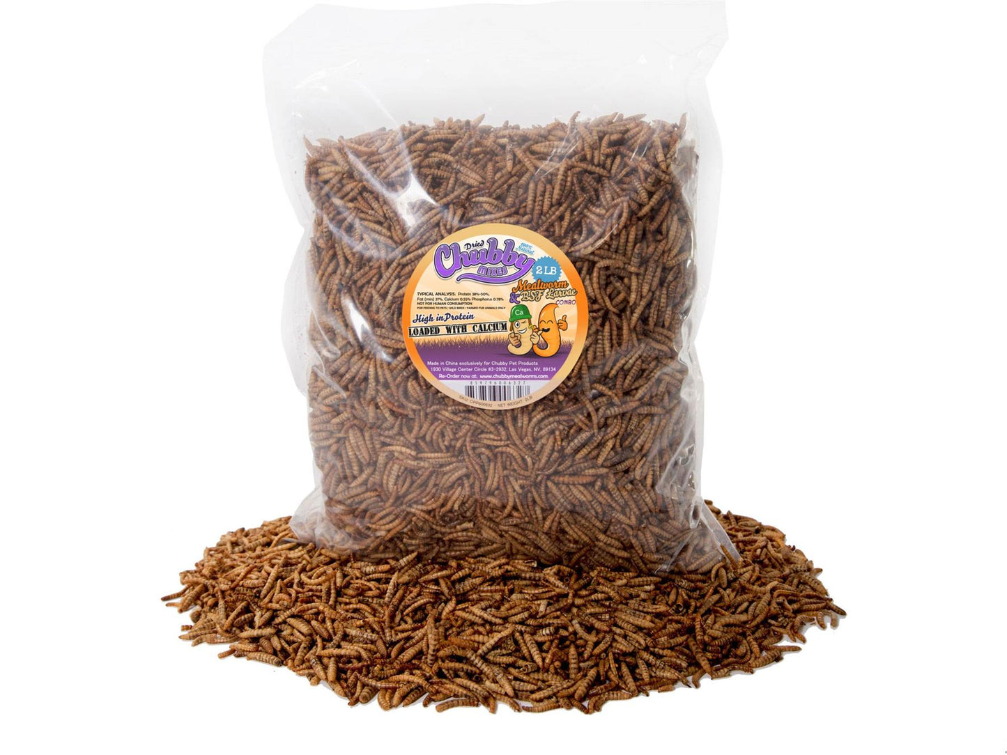 2lb Chubby Dried Mixes (Dried Mealworm & Black Soldier Fly Larvae)