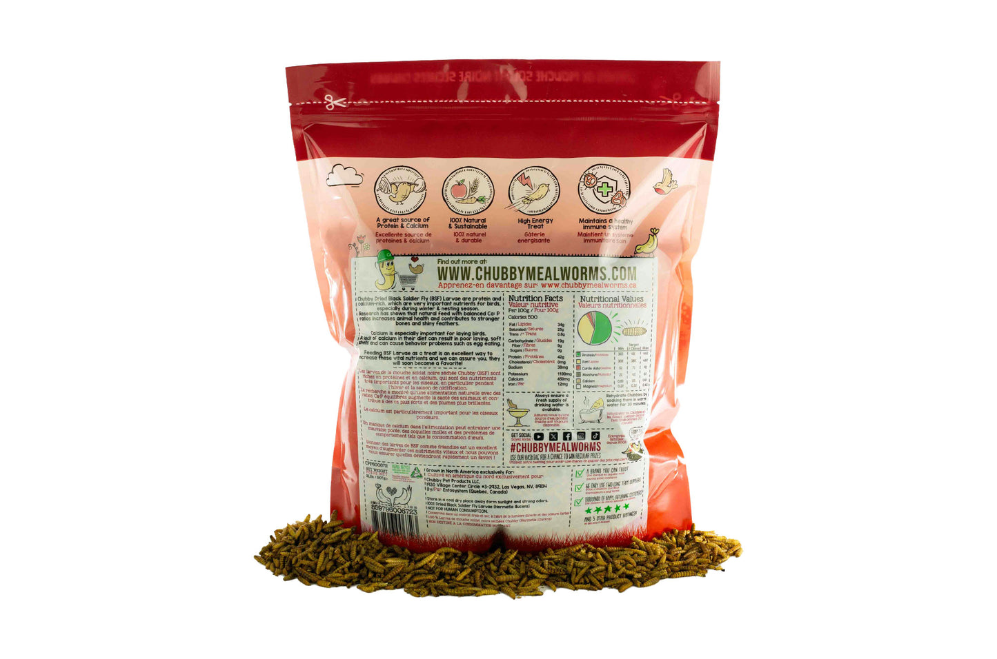 2LB Canadian Grown Chubby Dried Black Soldier Fly Larvae