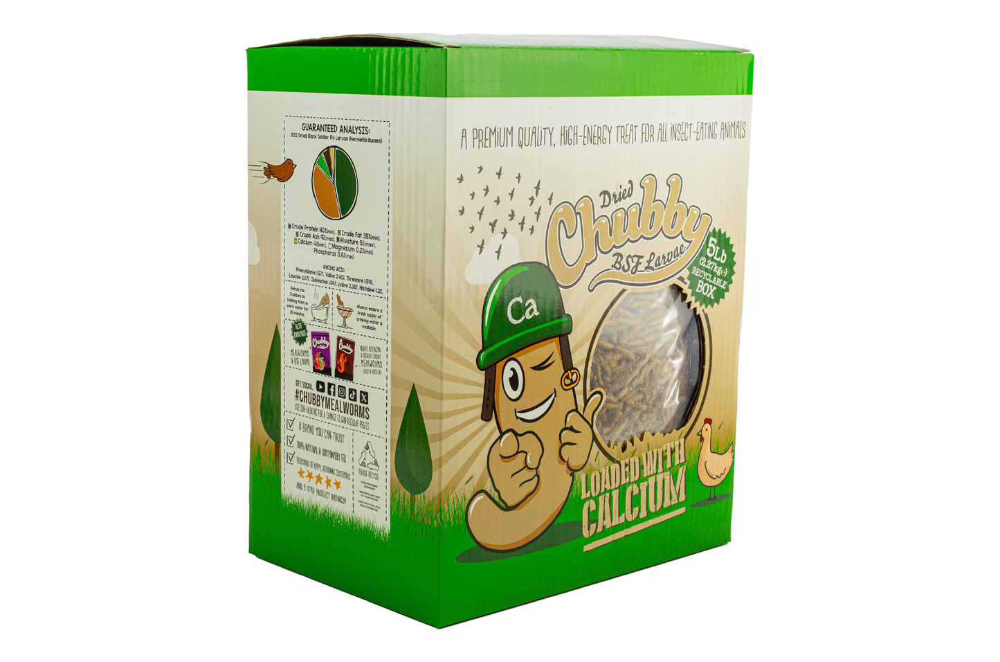 5Lb Chubby Dried Dried Black Soldier Fly Larvae Box