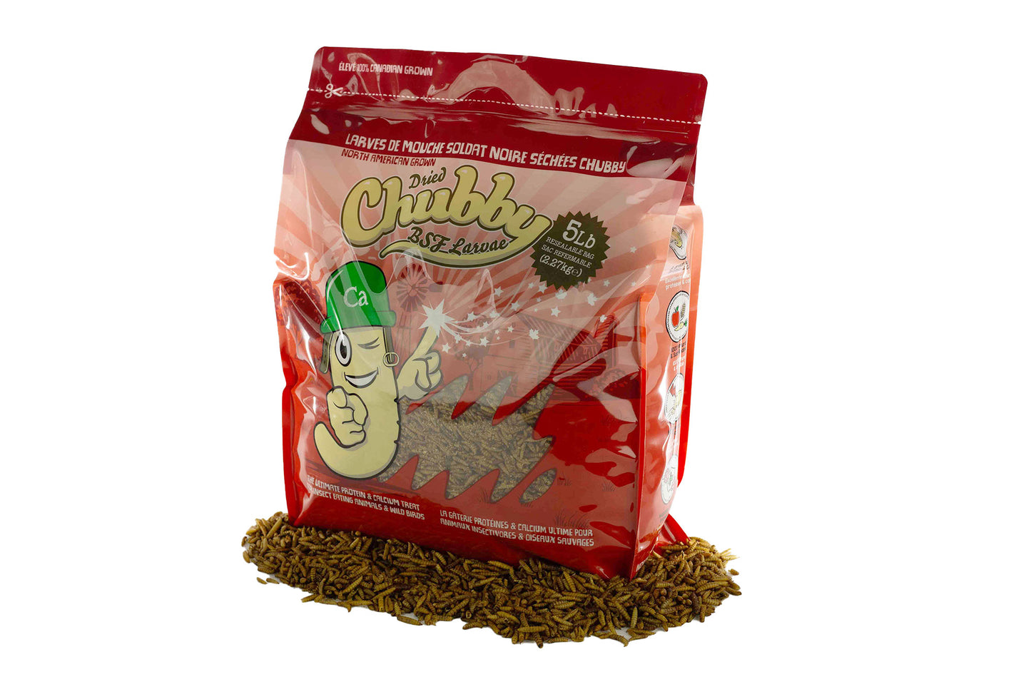 5Lb Canadian Grown Chubby Dried Black Soldier Fly Larvae